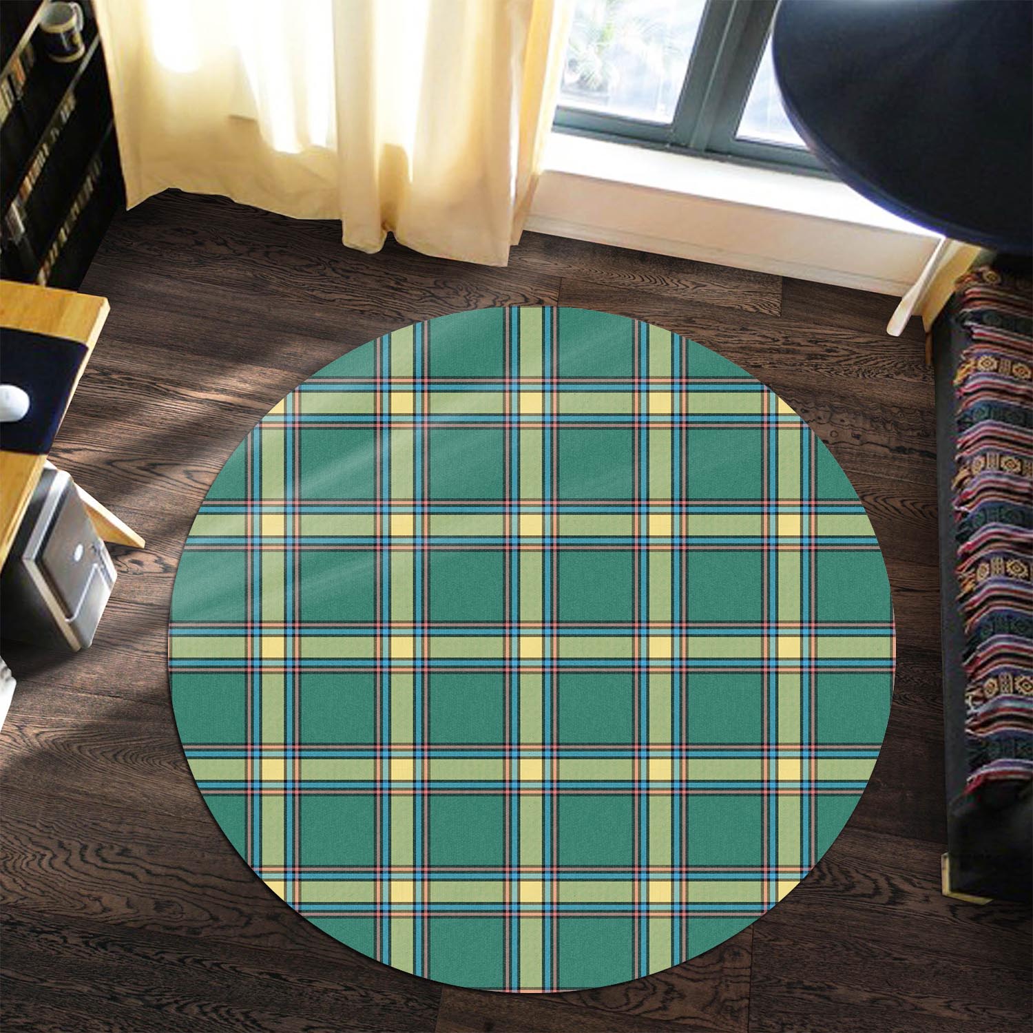 Alberta Province Canada Tartan Round Rug - Tartanvibesclothing