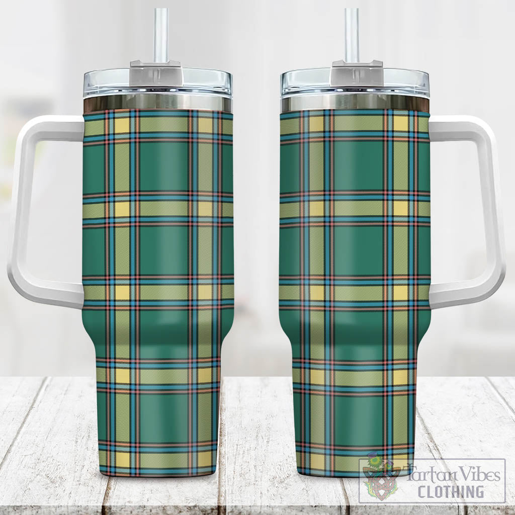 Tartan Vibes Clothing Alberta Province Canada Tartan Tumbler with Handle