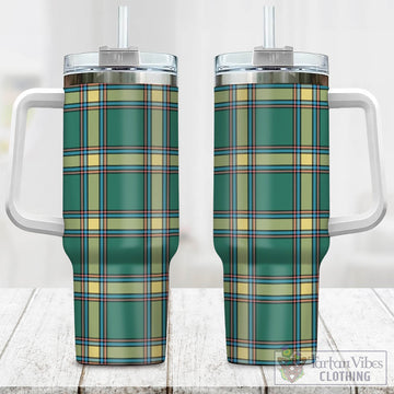 Alberta Province Canada Tartan Tumbler with Handle