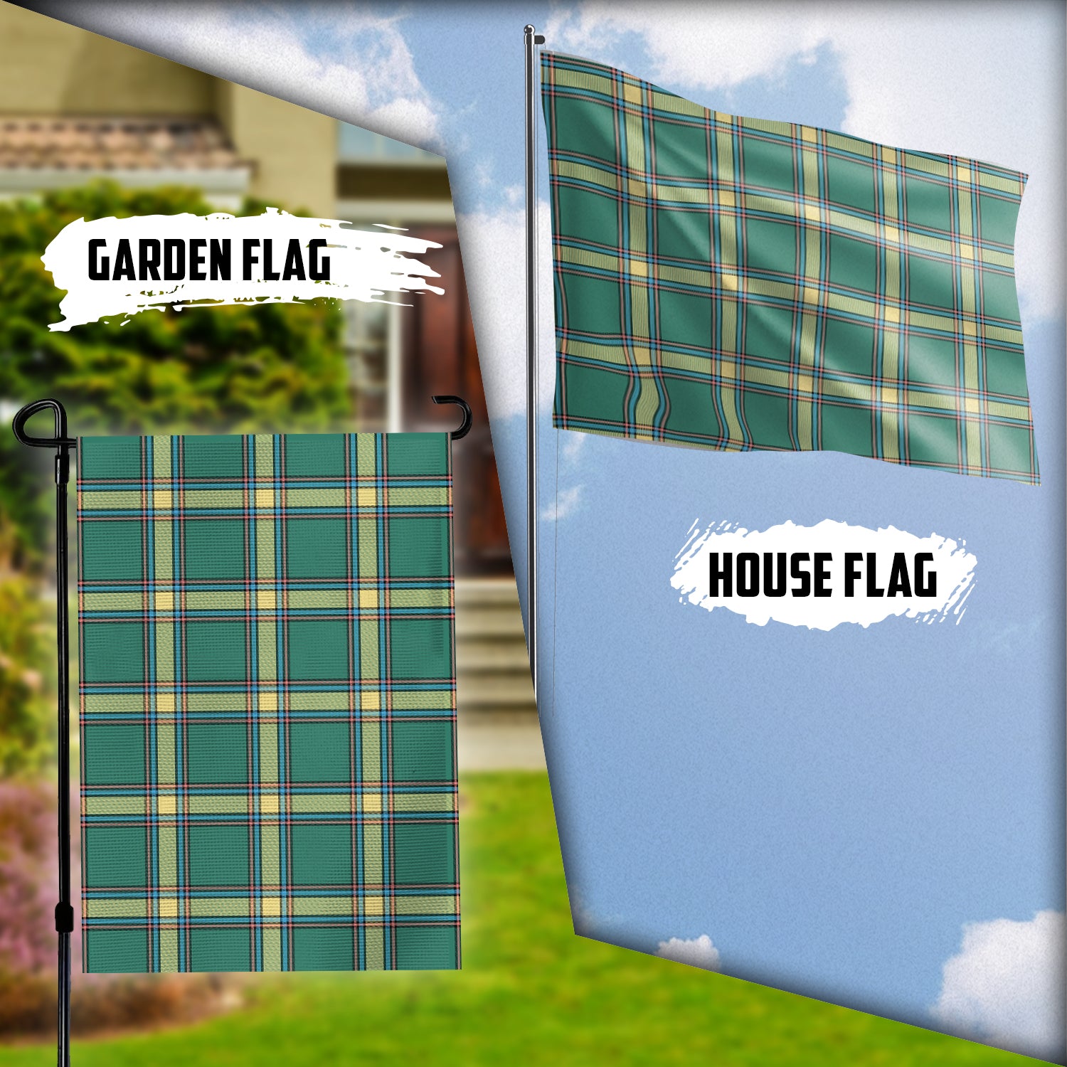 Alberta Province Canada Tartan Flag Garden Flag (Vertical) - Tartanvibesclothing