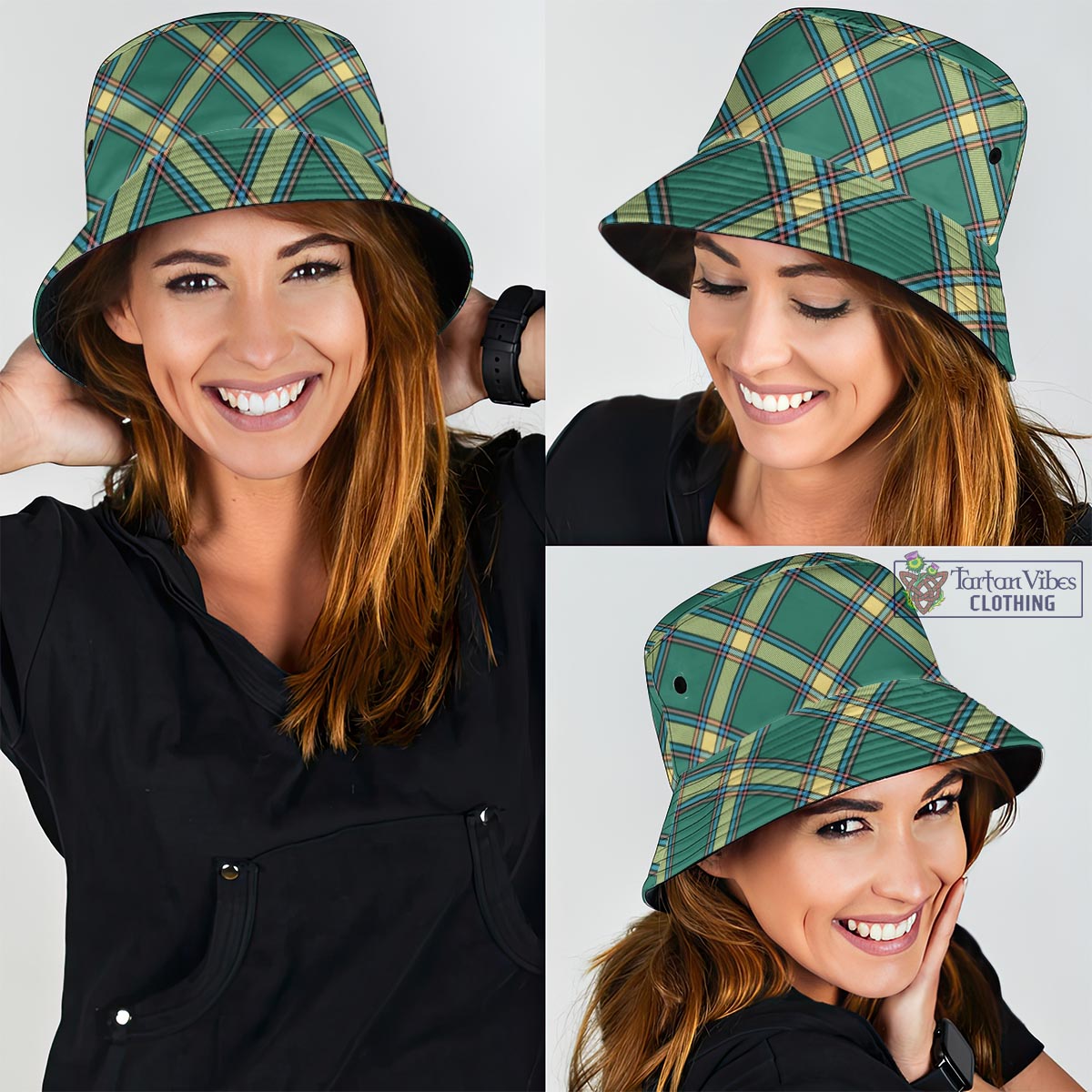 Tartan Vibes Clothing Alberta Province Canada Tartan Bucket Hat