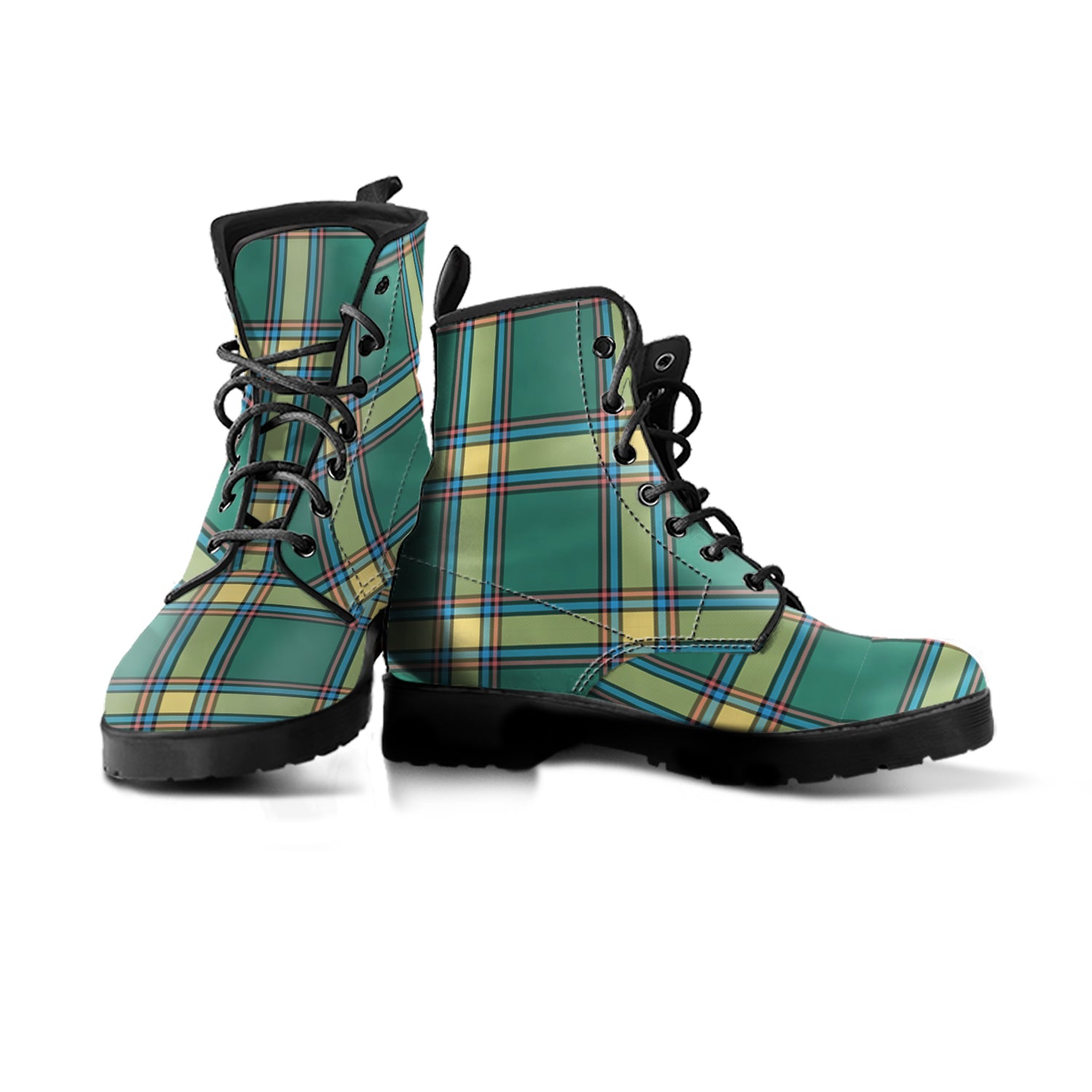 Alberta Province Canada Tartan Leather Boots - Tartanvibesclothing