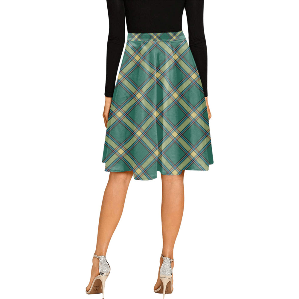 Alberta Province Canada Tartan Melete Pleated Midi Skirt - Tartanvibesclothing