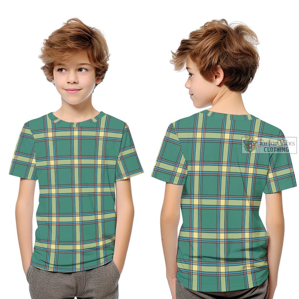 Alberta Province Canada Tartan Kid T-Shirt - Tartanvibesclothing Shop