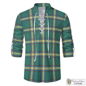Alberta Province Canada Tartan Men's Scottish Traditional Jacobite Ghillie Kilt Shirt