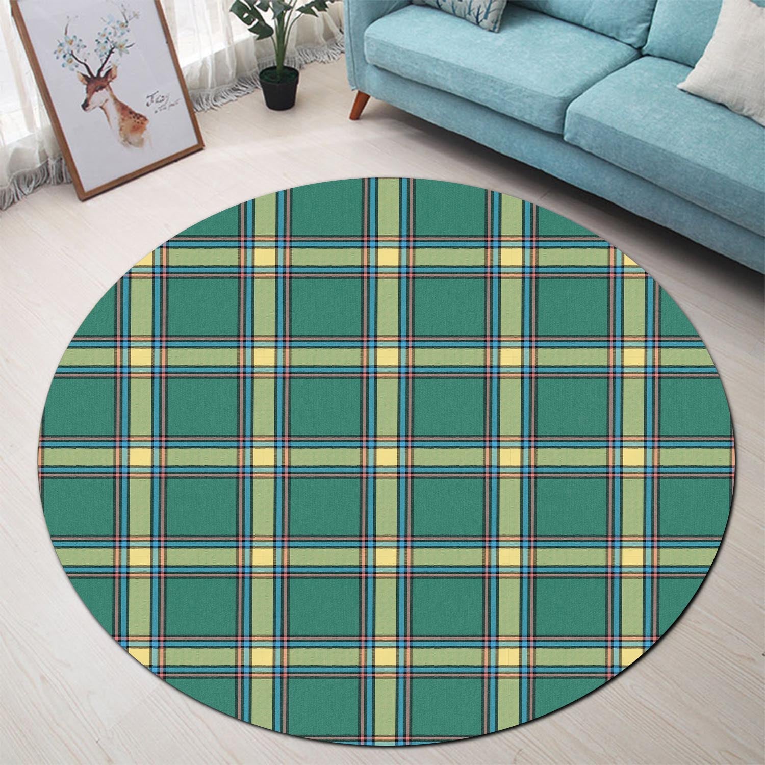 Alberta Province Canada Tartan Round Rug - Tartanvibesclothing