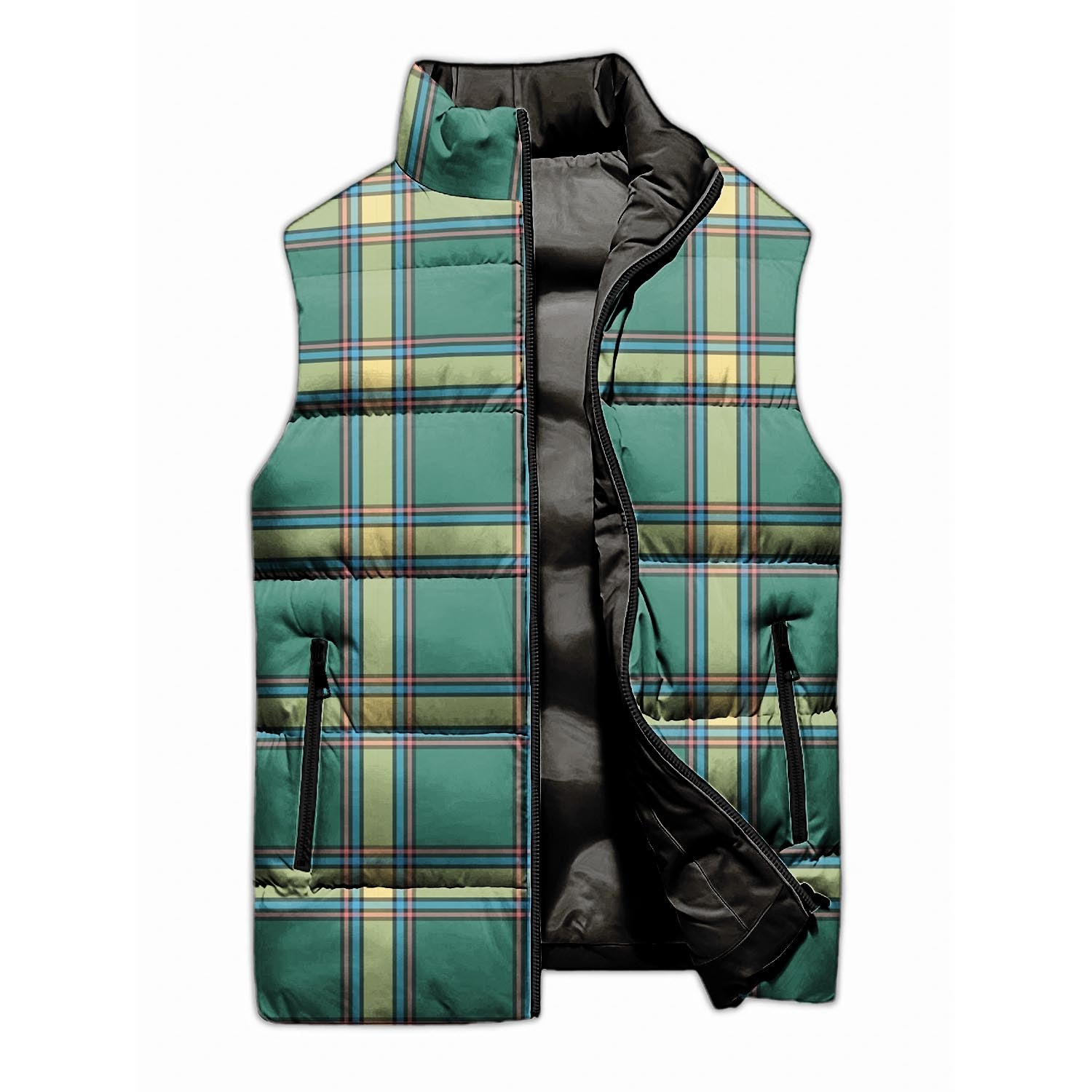 Alberta Province Canada Tartan Sleeveless Puffer Jacket - Tartanvibesclothing