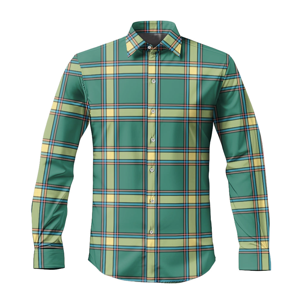 Alberta Province Canada Tartan Long Sleeve Button Up Shirt Men's Shirt - Tartan Vibes Clothing