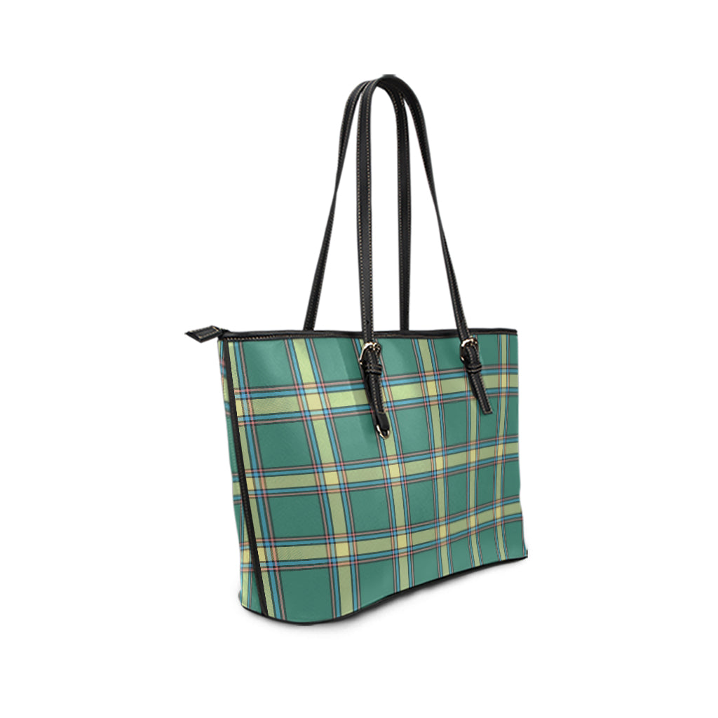 Alberta Province Canada Tartan Leather Tote Bag - Tartanvibesclothing