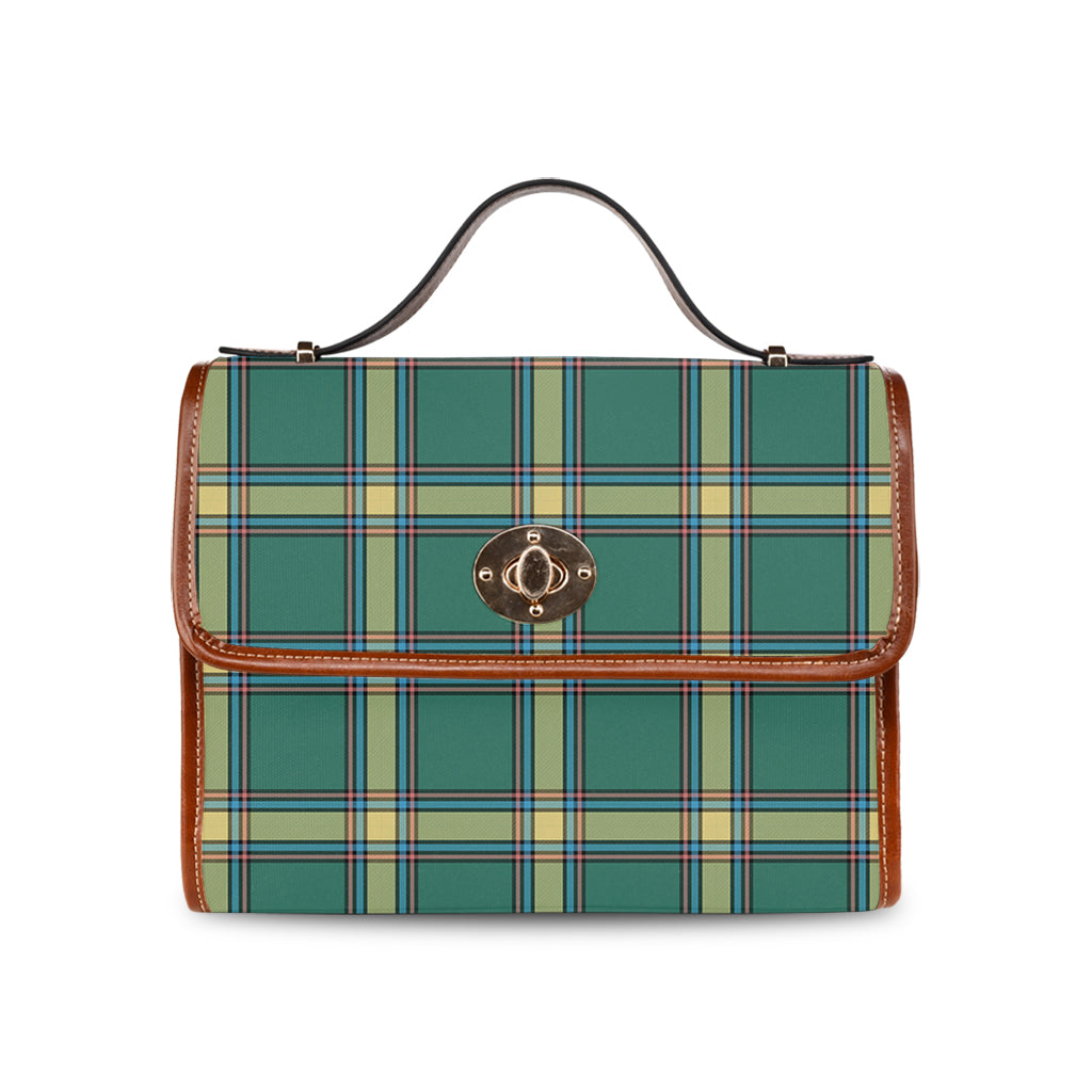 Alberta Province Canada Tartan Leather Strap Waterproof Canvas Bag - Tartanvibesclothing