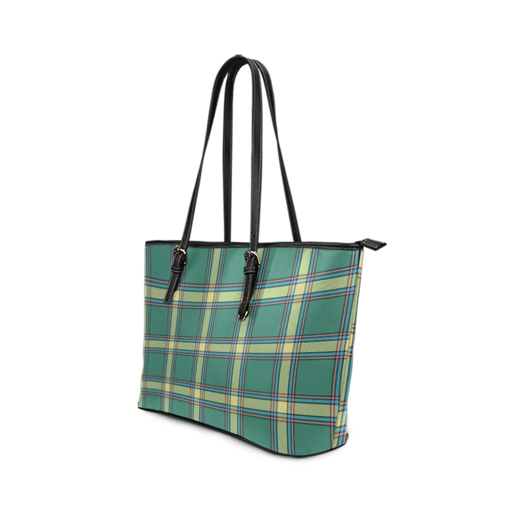Alberta Province Canada Tartan Leather Tote Bag - Tartanvibesclothing