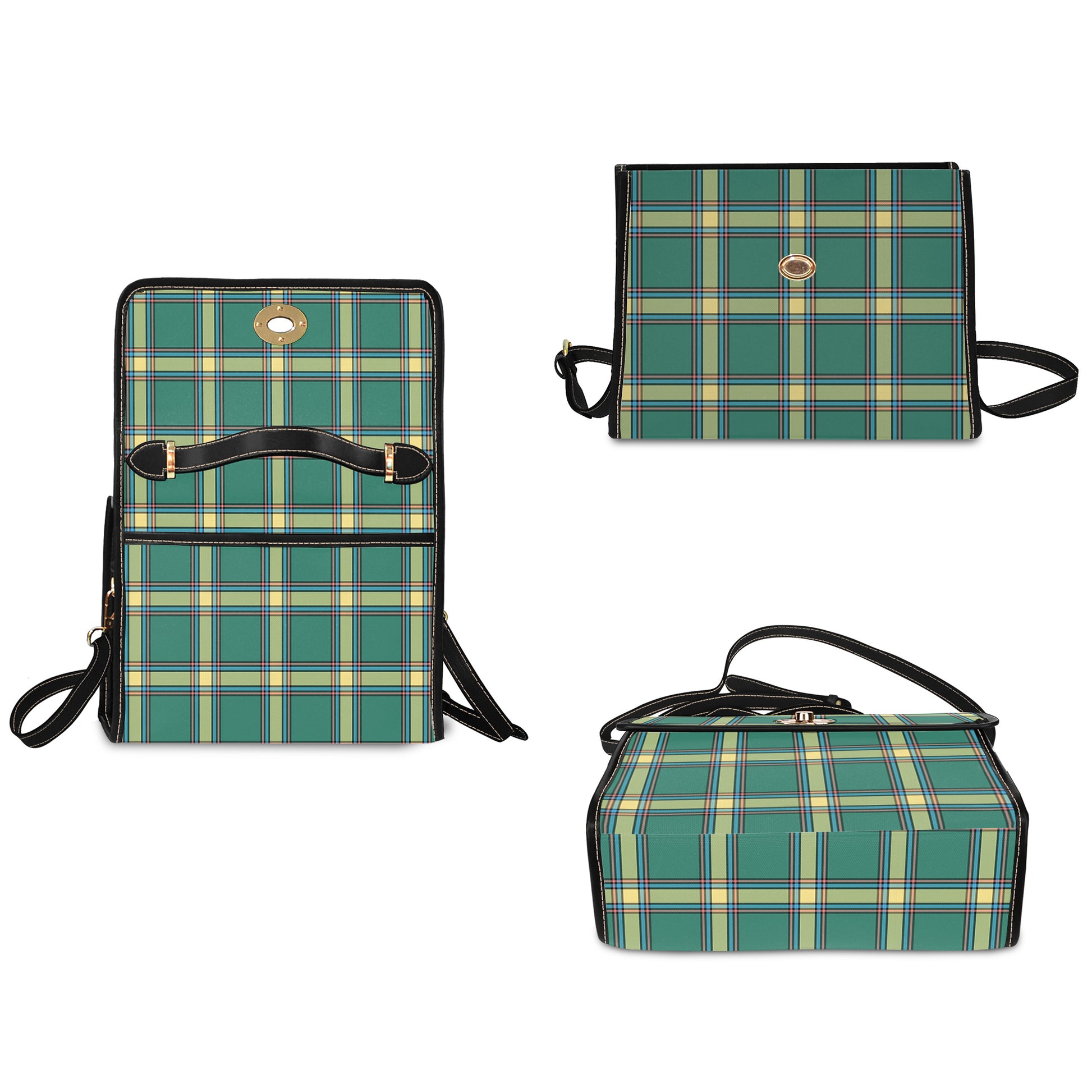 Alberta Province Canada Tartan Leather Strap Waterproof Canvas Bag - Tartanvibesclothing