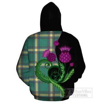 Alberta Province Canada Tartan Cotton Hoodie Traditional Scottish Thistle