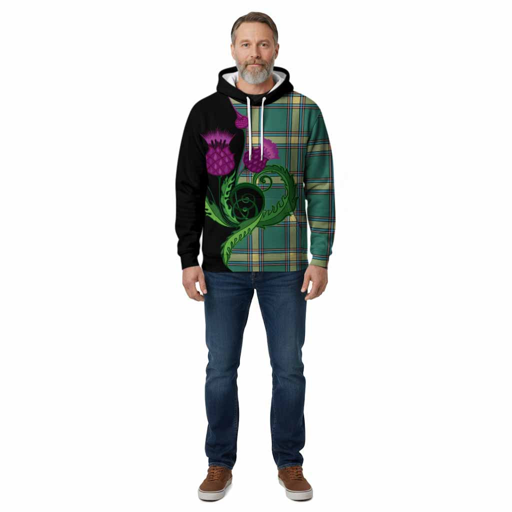 Alberta Province Canada Tartan Cotton Hoodie Traditional Scottish Thistle