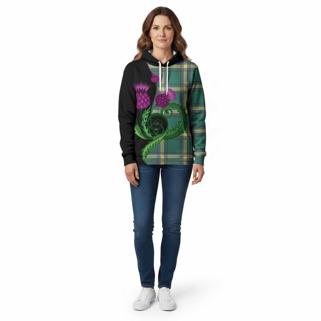 Alberta Province Canada Tartan Cotton Hoodie Traditional Scottish Thistle