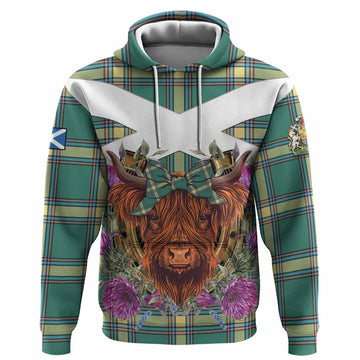 Alberta Province Canada Tartan Hoodie Scottish Thistle Heilan Coo