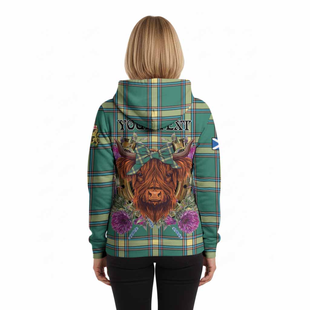 Alberta Province Canada Tartan Hoodie Scottish Thistle Heilan Coo