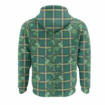 Alberta Province Canada Tartan Hoodie Seamless Scottish Thistle Flowers