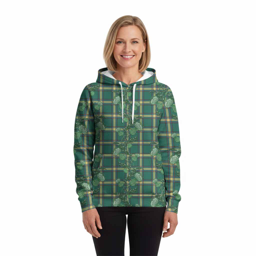 Alberta Province Canada Tartan Hoodie Seamless Scottish Thistle Flowers