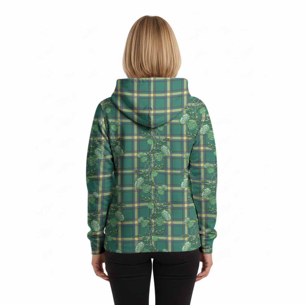 Alberta Province Canada Tartan Hoodie Seamless Scottish Thistle Flowers