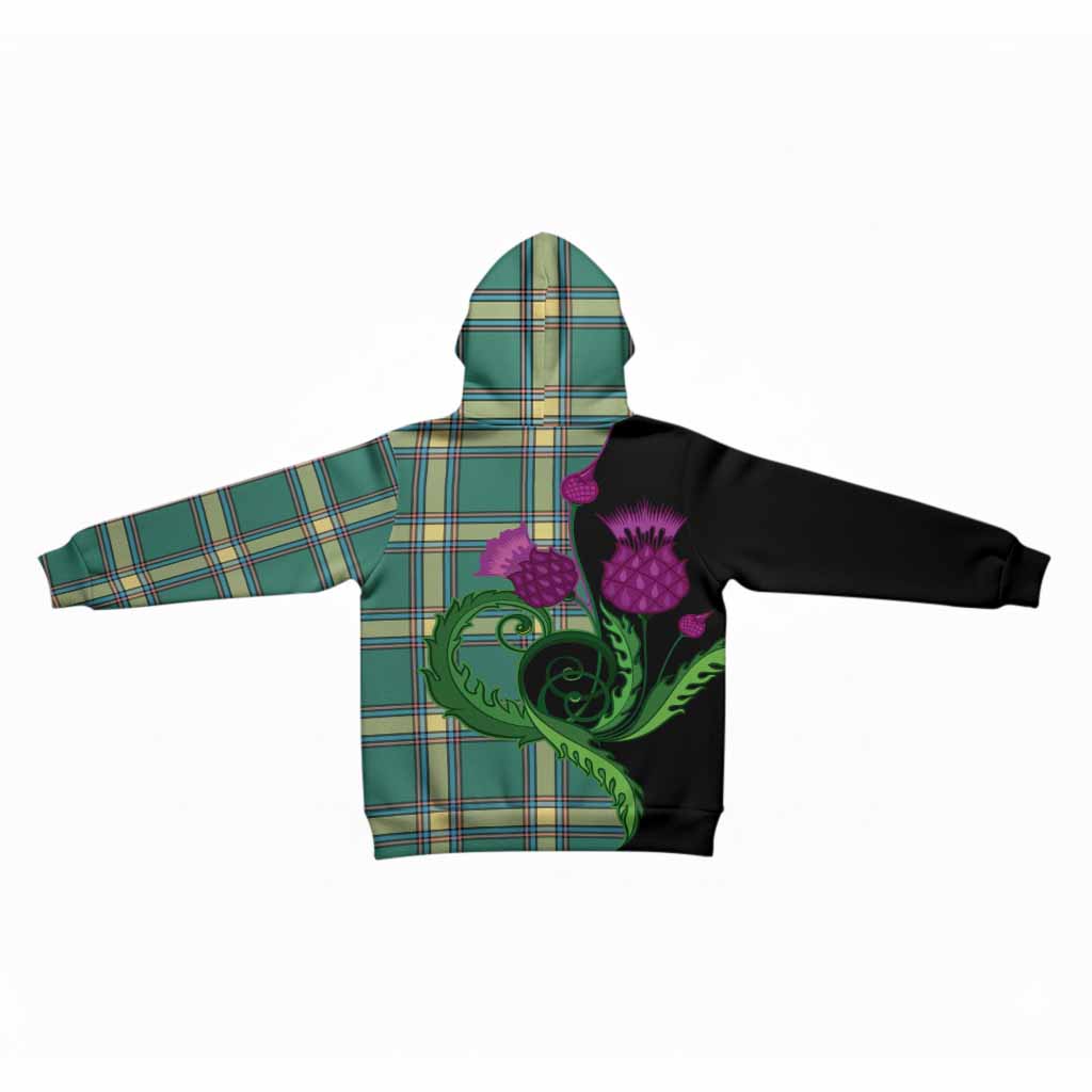 Alberta Province Canada Tartan Kid Hoodie Traditional Scottish Thistle