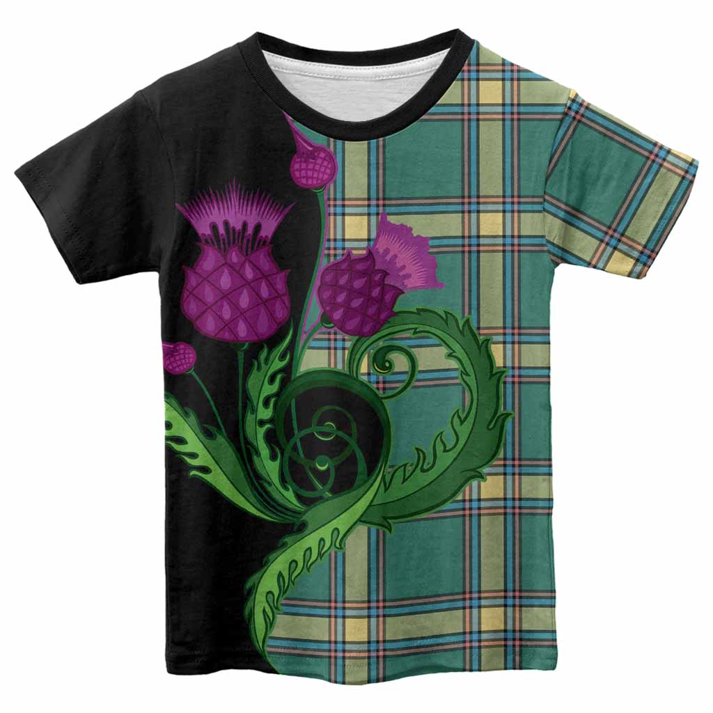 Alberta Province Canada Tartan Kid T-shirt Traditional Scottish Thistle