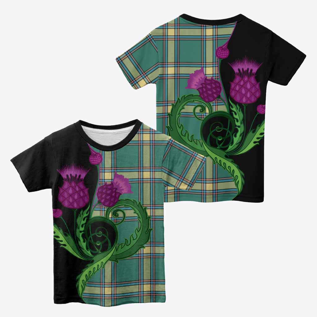 Alberta Province Canada Tartan Kid T-shirt Traditional Scottish Thistle