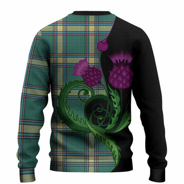 Alberta Province Canada Tartan Knitted Sweater Traditional Scottish Thistle
