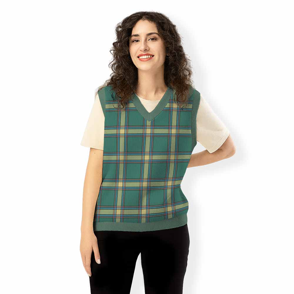 Alberta Province Canada Tartan Knitted V-Neck Vest - Tartan Vibes Clothing