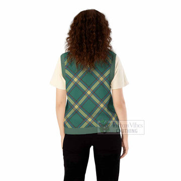 Alberta Province Canada Tartan  Knitted V-Neck Vest Cross Style
