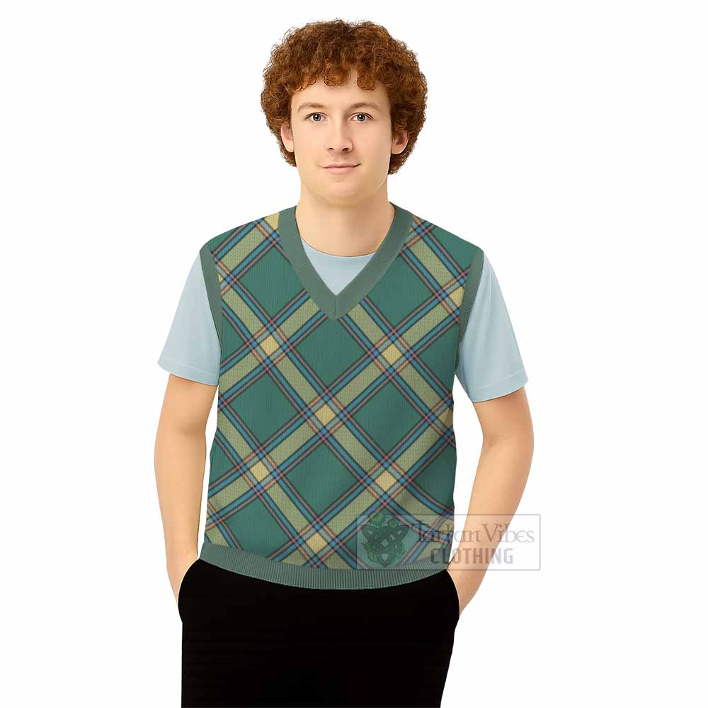 Alberta Province Canada Tartan  Knitted V-Neck Vest Cross Style