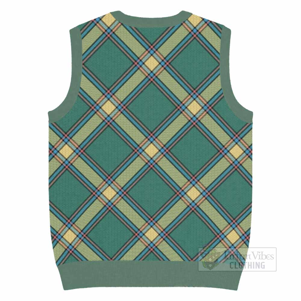 Alberta Province Canada Tartan  Knitted V-Neck Vest Cross Style