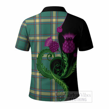 Alberta Province Canada Tartan Polo Shirt Traditional Scottish Thistle