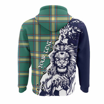 Alberta Province Canada Tartan Scottish Hoodie Angry Lion With Soccer Ball Style