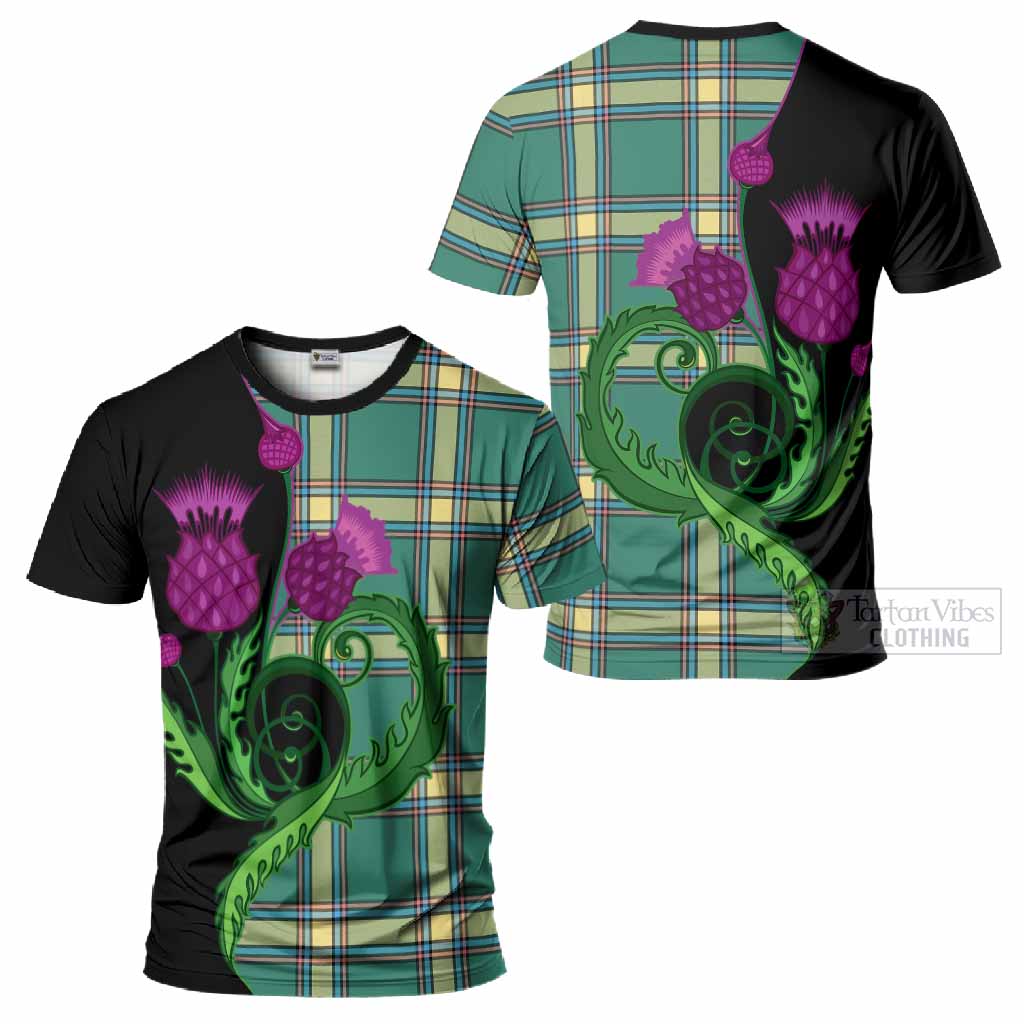 Alberta Province Canada Tartan T-Shirt Traditional Scottish Thistle