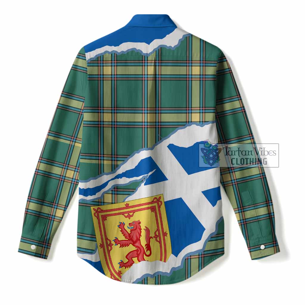 Alberta Scotland Football Tartan Women Casual Shirt We'll Be Coming