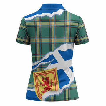 Alberta Scotland Football Tartan Women Polo Shirt We'll Be Coming