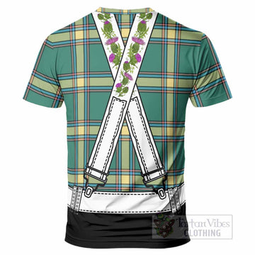 Alberta Tartan Lederhosen Costume T-Shirt Scotland Thistle Floral