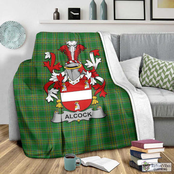 Alcock Irish Clan Tartan Blanket with Coat of Arms - Tartan Vibes Clothing