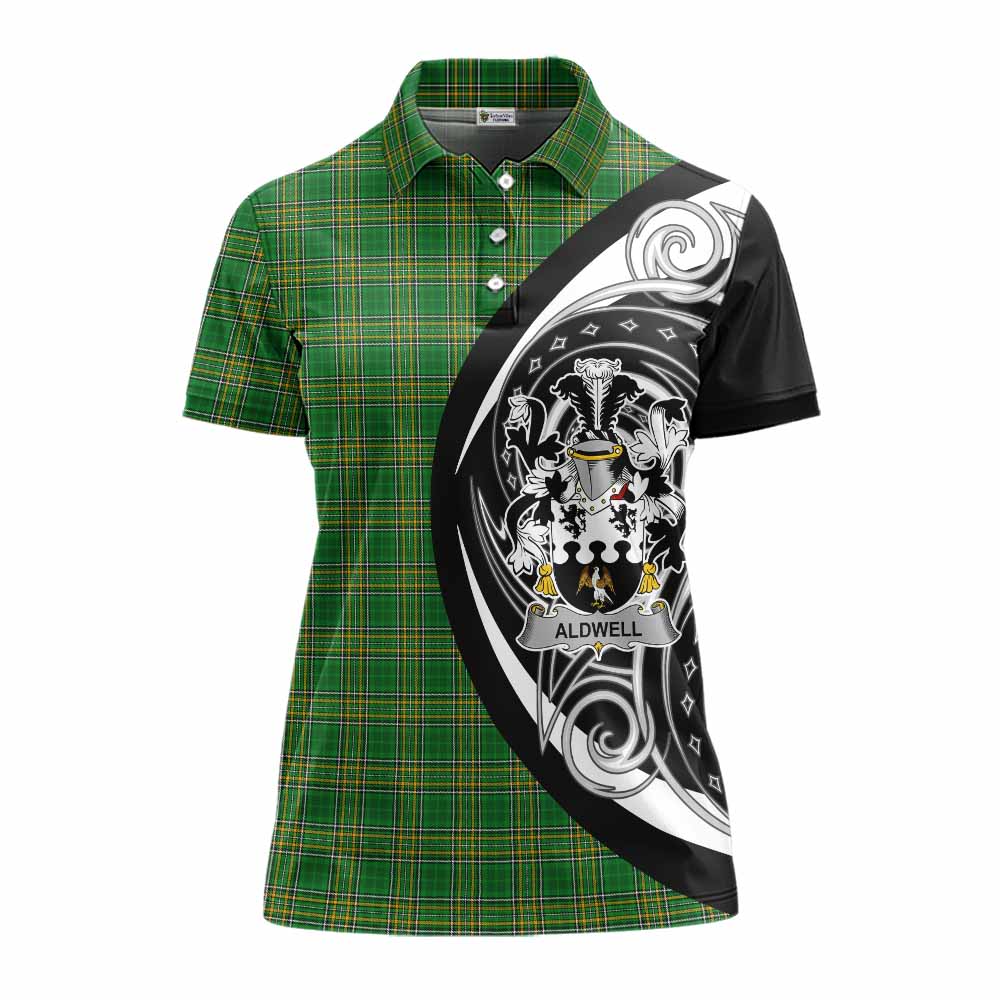 Aldwell Irish Clan Women's Polo Shirt Celtic Circle Style Women - Tartan Vibes Clothing