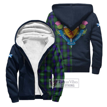 Tartan Vibes Clothing Alexander Tartan Sherpa Hoodie with Scottish Lion Royal Arm Half Style
