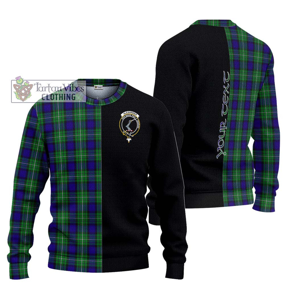 Alexander Tartan Knitted Sweater with Family Crest and Half Of Me Style Unisex - Tartanvibesclothing Shop