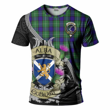 Tartan Vibes Clothing Alexander Tartan Family Crest T-Shirt Lion Rampant Royal Thistle Shield Celtic Inspired