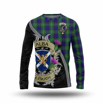 Tartan Vibes Clothing Alexander Tartan Family Crest Long Sleeve T-Shirt Lion Rampant Royal Thistle Shield Celtic Inspired