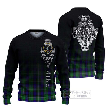 Tartan Vibes Clothing Alexander Tartan Knitted Sweater Featuring Alba Gu Brath Family Crest Celtic Inspired