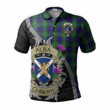 Alexander Tartan Family Crest Polo Shirt Lion Rampant Royal Thistle Shield Celtic Inspired