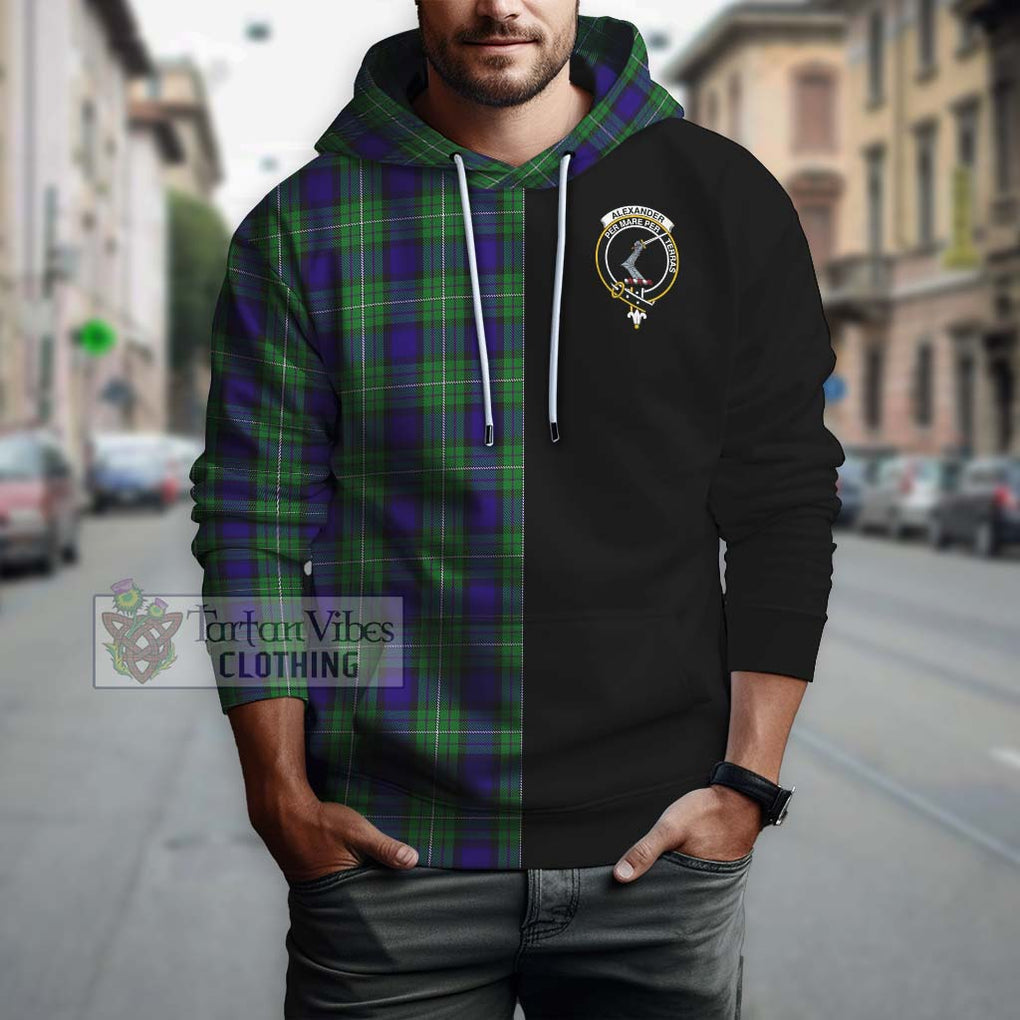 Alexander Tartan Hoodie with Family Crest and Half Of Me Style Zip Hoodie - Tartanvibesclothing Shop