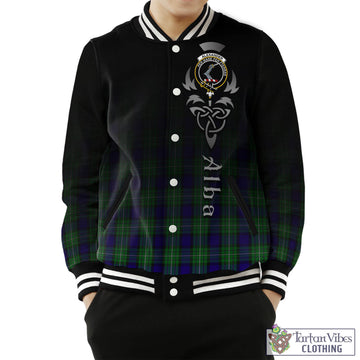 Tartan Vibes Clothing Alexander Tartan Baseball Jacket Featuring Alba Gu Brath Family Crest Celtic Inspired