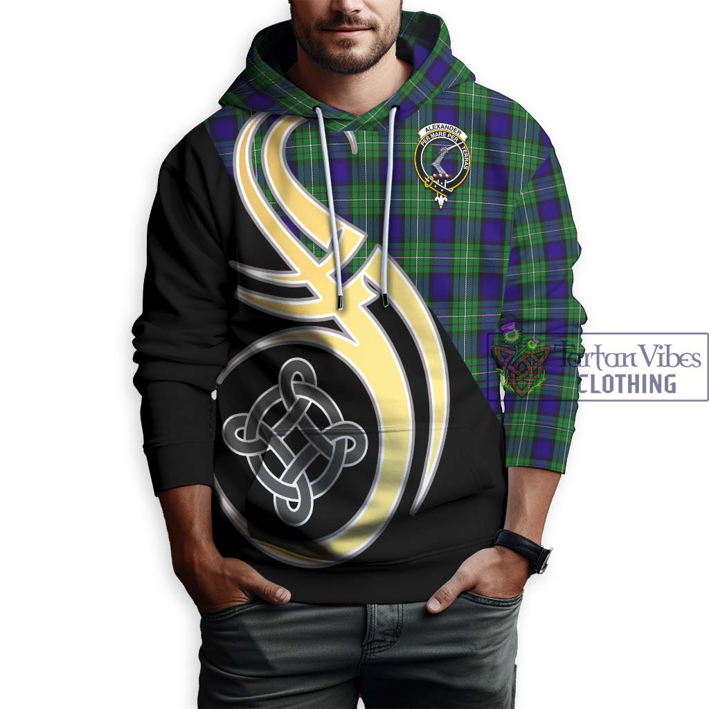 Alexander Tartan Hoodie with Family Crest and Celtic Symbol Style Zip Hoodie - Tartan Vibes Clothing