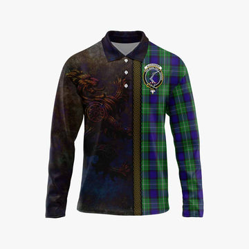 Alexander Tartan Family Crest Long Sleeve Polo Shirt Alba Gu Brath Be Brave Lion Ancient Style